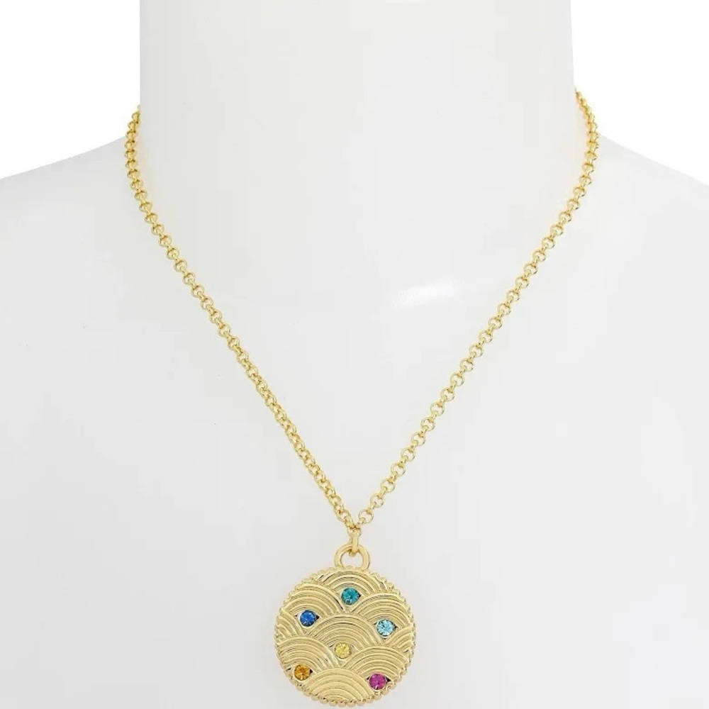 NWOT Kurt Geiger London Southbank Rainbow Coin Necklace